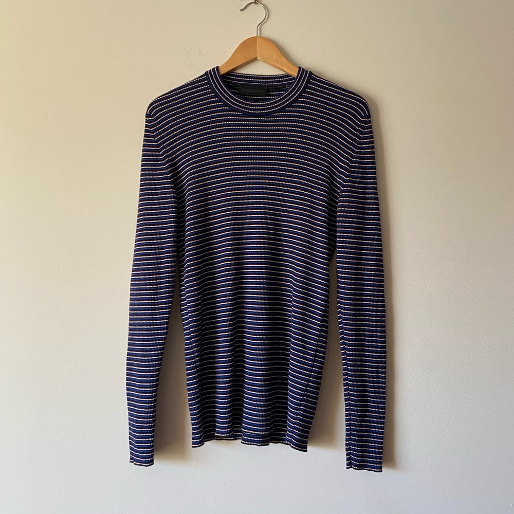 NWOT Diesel Black Gold Striped Wool Sweater
